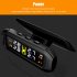 T8 Wireless Solar Car Tire  Pressure  Monitoring  System 4 External Sensors With Pressure Temperature Display High Precision Instrument Tpms black