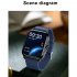 T90 Smart Watch 1 91 Inch Touch Color Screen Outdoor Sport Fitness Tracker Sleep Heart Rate Blood Oxygen Monitor Beige
