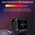 T91 Binaural Bluetooth compatible Headset Smart Watch Heart Rate Sleep Blood Oxygen Detection 1 4 inch Full Touch screen Call Smartwatch silver steel belt