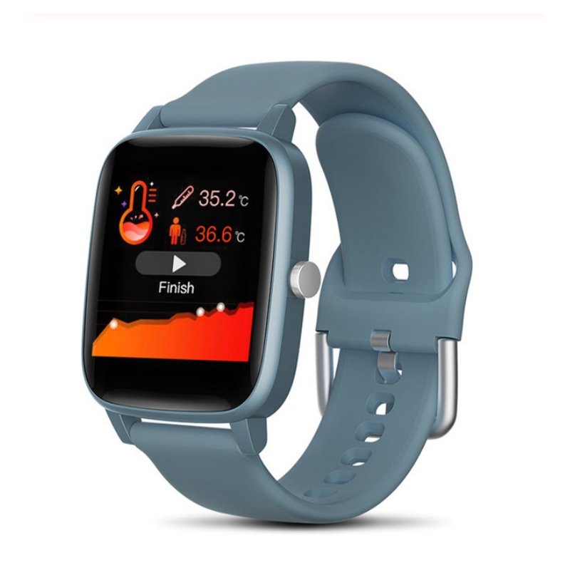 T98 Smart Watch Body Temperature Heart Rate Blood Pressure Monitor Sports Tracker Fitness Men Women Smart Bracelet Smartwatch blue