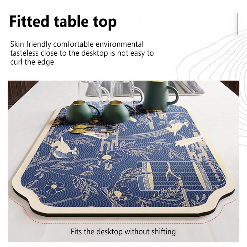 Kitchen Draining Mat Non Slip Super Absorbent Drying Pad Table Placemats Kitchen Rugs Dishes Protector blue 40x50cm