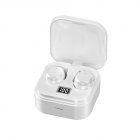 TG01 02 Mini Bluetooth compatible 5 1 Wireless Headset Digital Display Tws Stereo In ear Touch control Earphone TG01mini white
