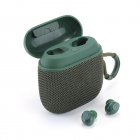 TG809 2 In 1 Portable Wireless Speaker Earbuds Combo Mini Surround Stereo Sound With Earbuds For Home Party Outdoor Travel ArmyGreen