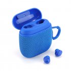 TG809 2 In 1 Portable Wireless Speaker Earbuds Combo Mini Surround Stereo Sound With Earbuds For Home Party Outdoor Travel blue
