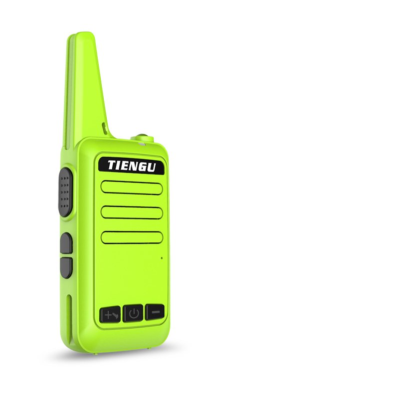 TIENGU Wireless Handheld Mini Ultra-thin Walkie Talkie FRS UHF Portable Radio Communicator Green EU plug