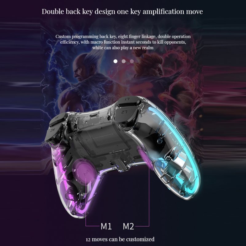 Wireless Game Controller RGB Luminous Bluetooth Gamepad for Ps4 Android iOS Switch P4 Handle with Receiver