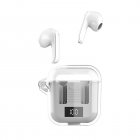 TM90 Wireless Earphones In-Ear Earbuds With Transparent Power Display Charging Case For Phone Computer Laptop White