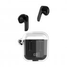 TM90 Wireless Earphones In-Ear Earbuds With Transparent Power Display Charging Case For Phone Computer Laptop black