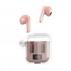 TM90 Wireless Earphones In-Ear Earbuds With Transparent Power Display Charging Case For Phone Computer Laptop pink
