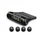 TPMS Solar Wireless Tire Pressure LCD Monitoring System with 4 External Sensor black