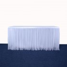 TS13 stretch yarn wedding party table skirt    easy to handle  comes with anti wrinkle lining  great looks 