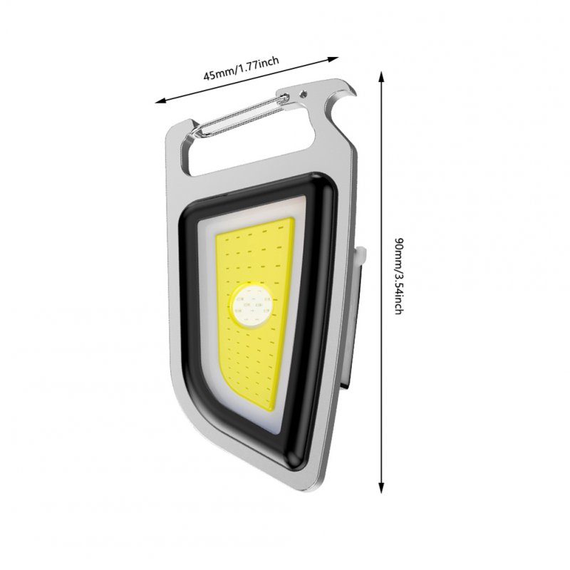 Portable Cob Led Keychain Flashlight Multifunctional Magnetic Work Light Floodlight Bottle Opener 