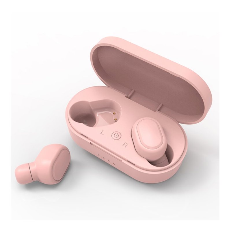TWS Bluetooth Earphone IPX6 Waterproof V5.0 Earphones Wireless Headphones for Andorid IOS  pink