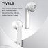 TWS Bluetooth Headphones 5 0 Wireless Charging Case Data Cable Waterproof Sports Mini L8 Headset white
