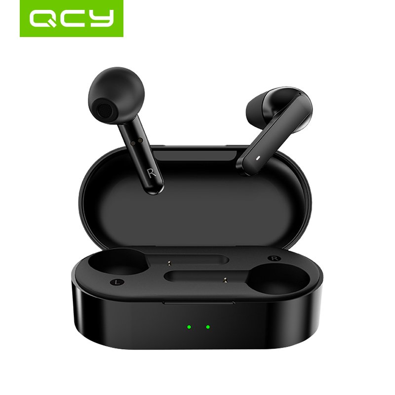 QCY T3 TWS Earphones Fingerprint Touch Wireless Headphones Bluetooth V5.0 3D Stereo Headset Mini Sports Earbuds Built-in Microphone black