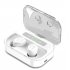TWS Wireless Earphone LED Power Display Bluetooth 5 0 Noise Cancel Sport Headset Earbuds white