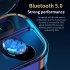 TWS Wireless Earphone LED Power Display Bluetooth 5 0 Noise Cancel Sport Headset Earbuds black