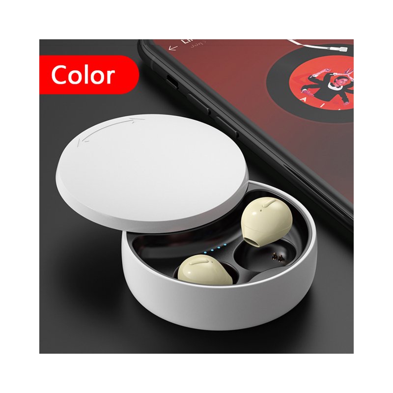 TWS X21S Invisible Bluetooth Headset Mini Wireless Binaural Sports Micro-mini With Charging Case Earbuds Skin color