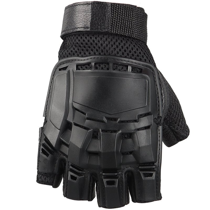Fingerless Cycling Gloves With Hard Shell Knuckles Protection Half Finger Gloves For Outdoor Sports Training 