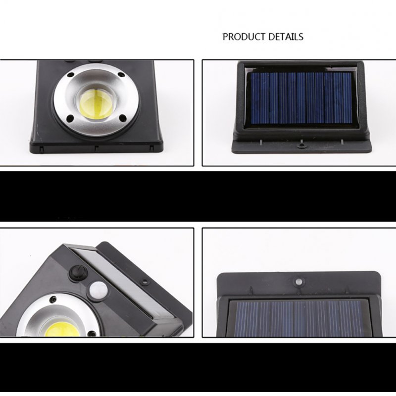 Solar Powered Led Wall Light Body Sensing Lens Lamp Cob Outdoor IP65 Waterproof Garden Villa Lights Lens Single Lamp 