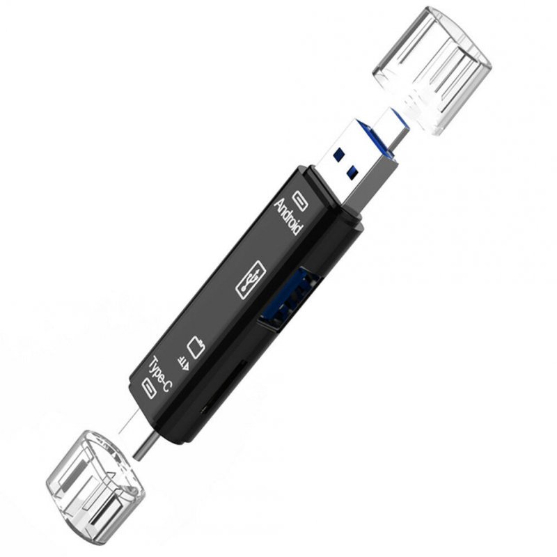 TYPE-C to TF USB2.0 Multifunction Card Reader USB OTG type-c All in One Hub Extension black