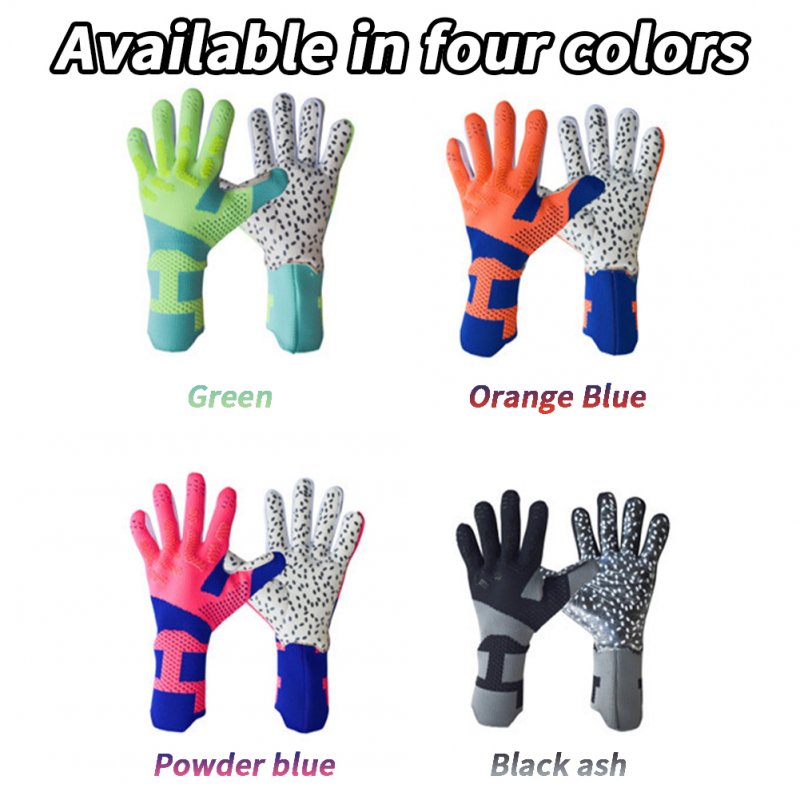 Latex Goalkeeper Gloves Thickened Football Goalkeeper Gloves Professional Football Gloves For Outdoor Training Soccer orange blue 6 yards