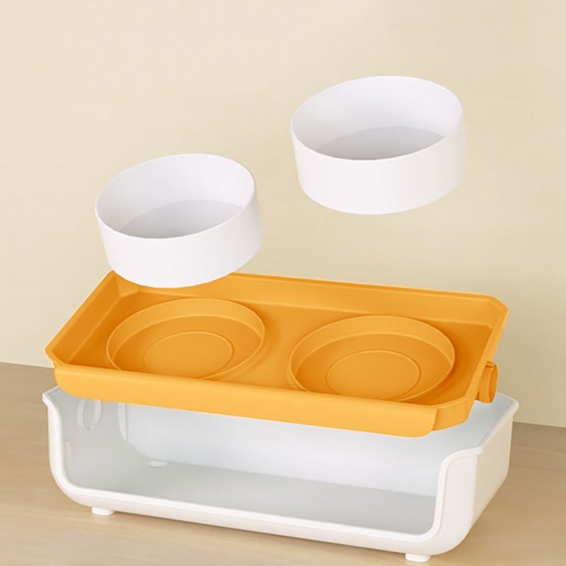 Double Cat Dog Bowl Food Water Ceramic Bowl Adjustable Oblique Neck Protection Pet Feeder For Kitten Puppy 