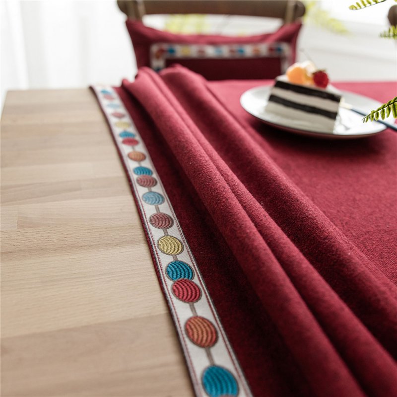 Table  Cloth Tablecloth Decorative Fabric Table Cover For Outdoor Indoor red_100*140cm