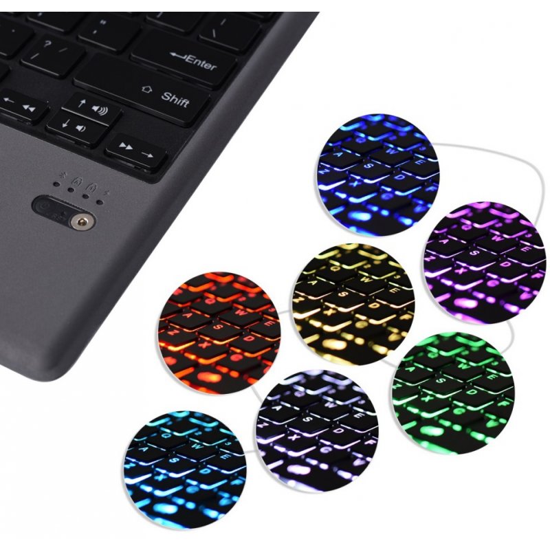 Tablet Bluetooth Wireless Magnetic Ergonomic Keyboard for Microsoft Surface pro3/4/5 Colorful backlit version
