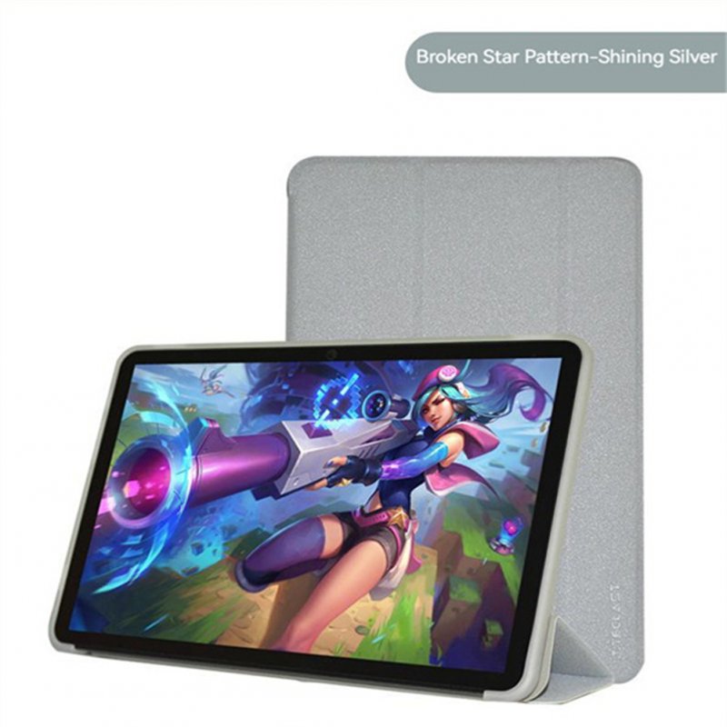 Tablet Pc Case Ultra-thin Soft Leather Protective Cover Bracket Stand Compatible For Teclast T40 Pro silver