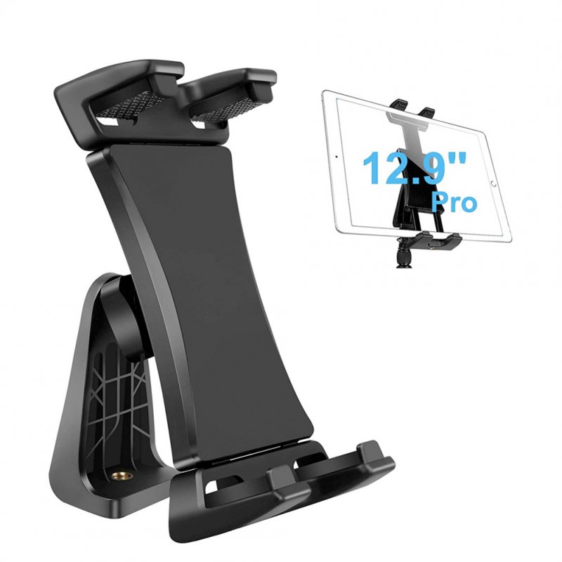 Tablet Stand Portable 360-degree Rotation Holder Clip Adjustable Mount Clamp For Ipad Pro 12.9 black