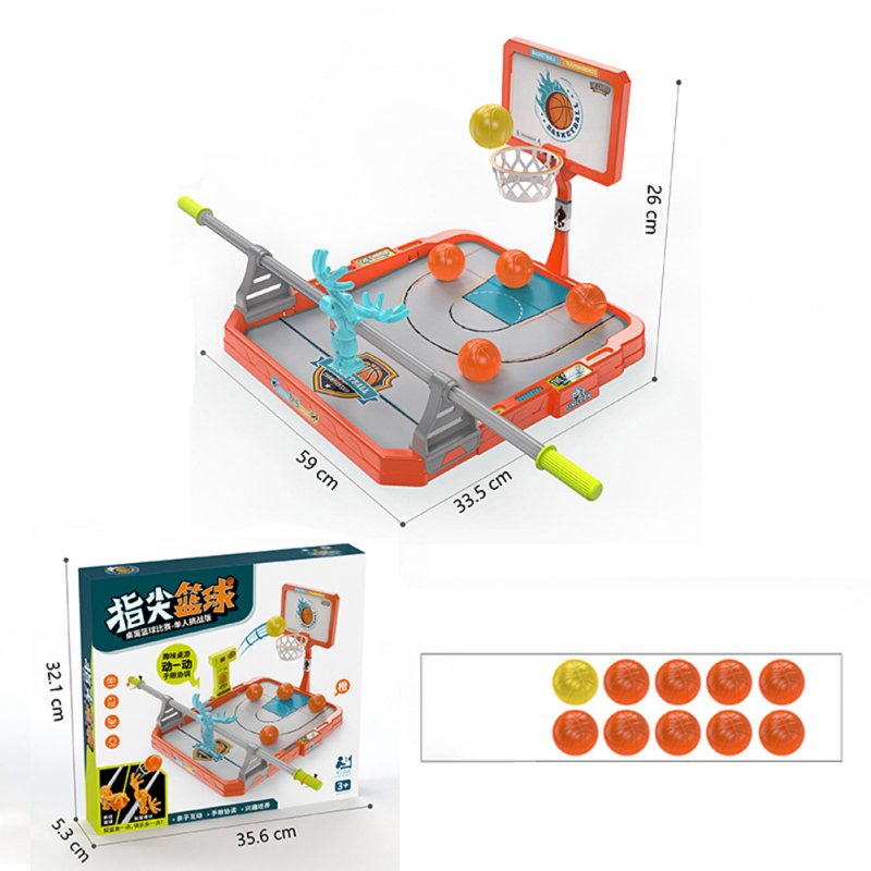 Tabletop  Basketball  Game  Toy Two-person Parent-child Battle Competitive Fingertip Basketball Court Toy Single orange