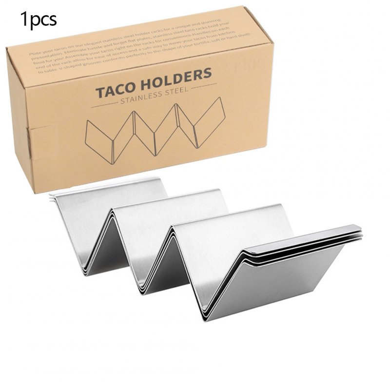 Taco Rack Stainless Steel Taco  Holder Stand Kitchen Cooking Accessories Two-piece suit (with border)