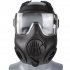 Tactical Protective Mask Cs Game Face Covers Outdoor Protection Mask For Halloween Cosplay Equipment ZL4 black clear lens