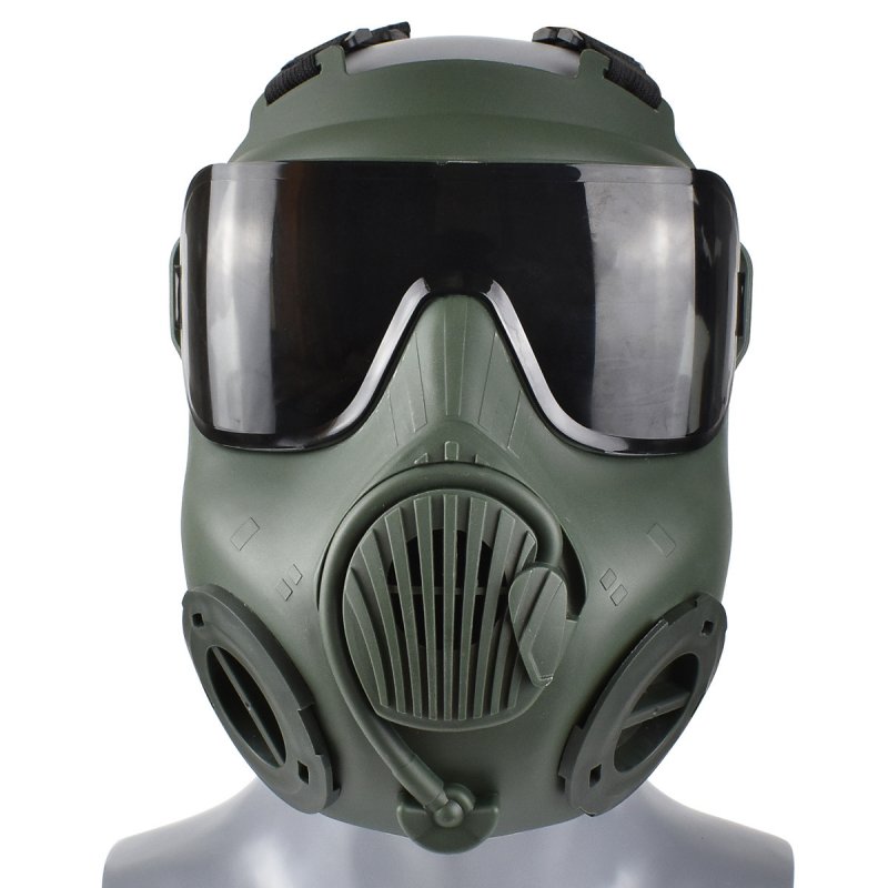 Tactical Protective Mask Cs Game Face Covers Outdoor Protection Mask For Halloween Cosplay Equipment ZL4 Green-Black Lens