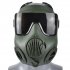 Tactical Protective Mask Cs Game Face Covers Outdoor Protection Mask For Halloween Cosplay Equipment ZL4 Green Black Lens
