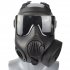 Tactical Protective Mask M50 Single Fan Full Face Safety Gas Mask Halloween Masquerade Cosplay Zl4 1 Black gray Lens