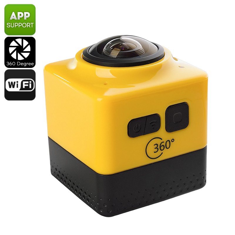 360 Degree Wi-Fi Action Camera (Yellow)