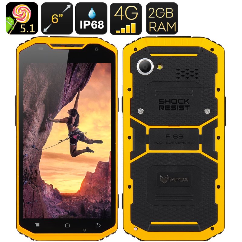 MFOX A10 Rugged Smartphone (Yellow)