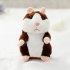 Talking Plush Hamster Toy bright brown 18cm