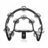 Tambourine Metal Jingles Percussion Instrument Hand Held Tambourines Bell With Clip on Holder For KTV Party black