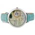 Tanboo Women s Eiffel Tower Analog Watch with Faux Leather Strap  Blue 