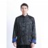 Tang suit For Men Chinese Traditional Satin Hanfu Tops Long Sleeves Cardigan Single breasted Performance Jacket blue and black M