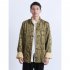 Tang suit For Men Chinese Traditional Satin Hanfu Tops Long Sleeves Cardigan Single breasted Performance Jacket black and gold XL