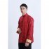 Tang suit For Men Chinese Traditional Satin Hanfu Tops Long Sleeves Cardigan Single breasted Performance Jacket black and gold XXXL