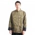 Tang suit For Men Chinese Traditional Satin Hanfu Tops Long Sleeves Cardigan Single breasted Performance Jacket green and gold XXXL