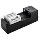 TangsFire® 2 Pcs 18350 3.7V 1500mAh白色充电电池+多用双槽充电器