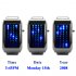 Tap the display button on the right side of the timepiece and watch the screen light up  There are four columns of lights  The first two columns represent hours