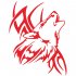 Tattoo Wolf Car Motorcycle Body Stickers Vinyl Car Styling Decal Accessories red