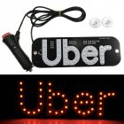 Taxi Led Light for Uber Sign Acrylic Car Rideshare Light for Inside Window Logo Windshield